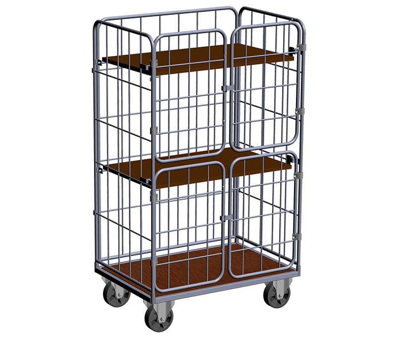 roll cages with shelves